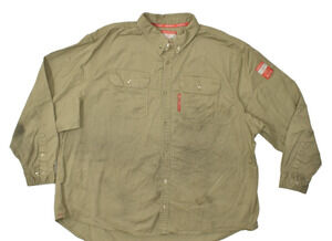 Portwest Bizflame FR89 Men's 3XL Khaki Flame Resistant FR Work Shirt Long Sleeve